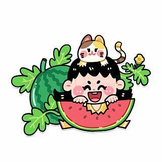 漫画小孩吃瓜图片,漫画小孩的甜蜜诱惑